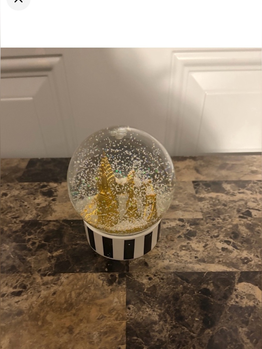 Holiday Gold Castle Snow Globe - Home Holiday Decor